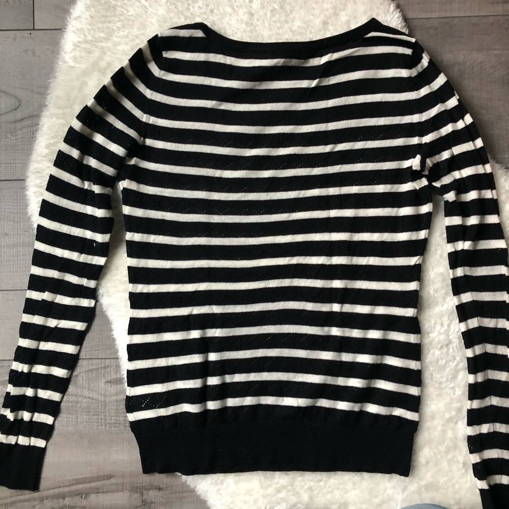 Chic Jacob Striped Knit Long Sleeve Top XS - Picture 4 of 6